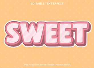 Poster - sweet text effect template with cute pastel letter style concept use for brand label and logotype