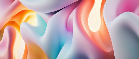 Poster - Abstract pastel shapes create a trendy modern aesthetic in vibrant art display