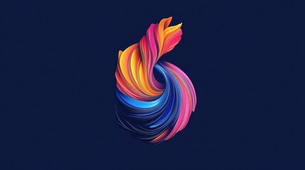 Poster - Vibrant Swirling Colors in Abstract Artistic Design on Dark Background