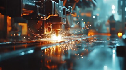 Poster - Industrial Laser Cutting with Sparks Creative Workshop Process