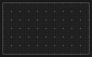 Dark gray background with empty space. Architectural gray graph paper with square grid