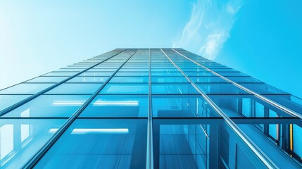 Poster - Architectural detail of a modern skyscraper's glass corner