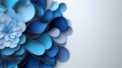 Aufkleber - Abstract blue waves design digital art minimalist aesthetic calm environment close-up perspective creative harmony