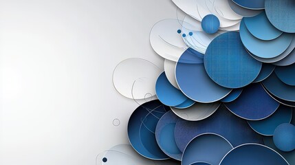Aufkleber - Abstract minimalist design of blue circles digital art modern aesthetic contemporary studio creative space visual harmony