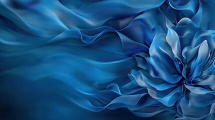 Poster - Dynamic blue waves background abstract art visual design digital environment aesthetic perspective creative concept