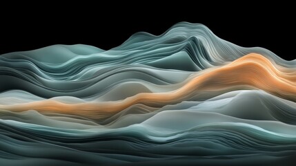 Fototapete - Mesmerizing digital abstract, vibrant flowing lines create a dynamic wave background