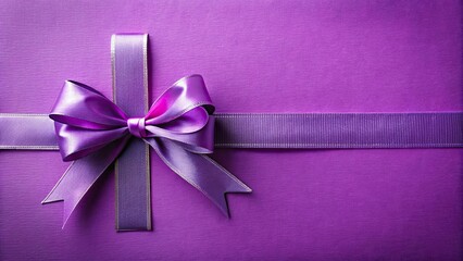 Purple ribbon bow on background for decoration or gift wrapping, Purple, ribbon, bow, isolated,background, decoration, gift