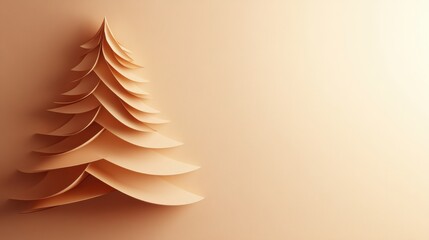 Aufkleber - A crafted 3D paper Christmas tree stands elegantly, offering a blank canvas for custom text or decorations, ideal for festive creativity. Generative AI