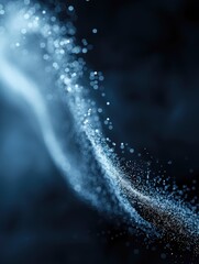 Poster - A swirling blue mist with sparkling particles creates a mystical atmosphere against a dark background.