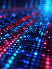 Poster - A vibrant display of colorful lights forming a digital pattern, creating a dynamic and energetic atmosphere.