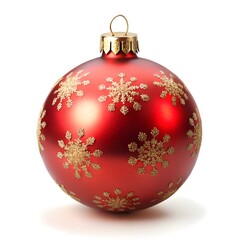 Leinwandbilder - christmas red ball on white background. Christmas celebration decoration