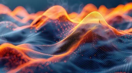 Poster - high-tech data visualization with dynamic patterns