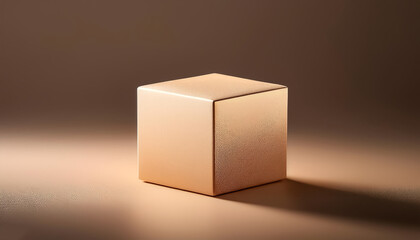 Wall Mural - A simple cube with soft lighting on a plain background