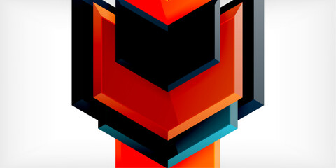 Poster - Vector 3d arrow techno design template