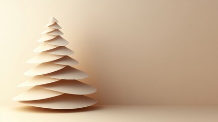 Aufkleber - This layered 3D paper Christmas tree features blank surfaces ideal for adding custom messages or festive decorations during the holiday season. Generative AI