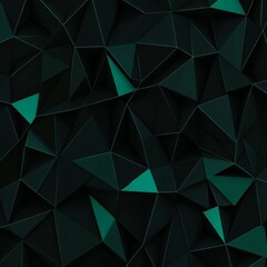 Poster - Abstract dark teal and black geometric triangle pattern.