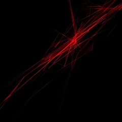 Poster - Abstract red lines on black background.