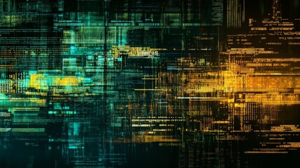 Poster - Technology background featuring programming code and digital computer script, highlighting the concepts of software development, data processing, and futuristic high-tech innovation with a dynamic mod