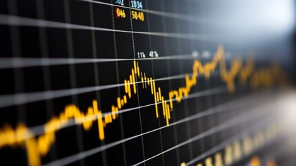 Poster - technology background featuring a dynamic stock market trend chart with data visualization, fluctuat