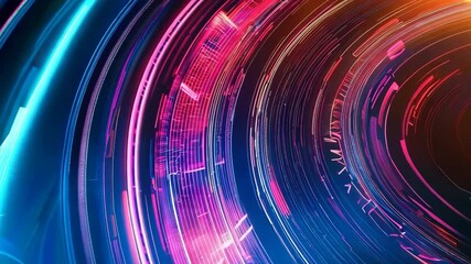 Poster - Vibrant Abstract Digital Art Colorful Light Trails and Patterns in Motion