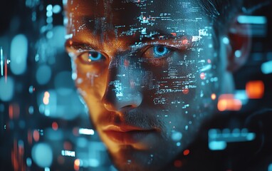 Aufkleber - Man immersed in 3D cyberspace