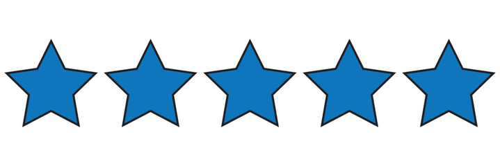 Wall Mural - 5 yellow stars icon. five stars sign