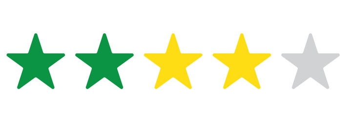 Wall Mural - five stars customer product rating review flat icon for apps and websites.