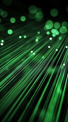 Poster - close-up of light beams traveling through a fiber optic cable, emphasizing data transmission and tel