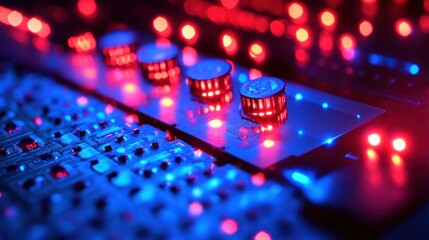 Poster - Closeup of illuminated electronic circuit board