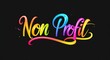 © Erlinda - non profit colorful calligraphic shining shiny smooth lettering on plain black background