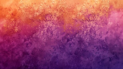 Poster - Abstract gradient background with smooth transitions of Deep Purple, Sunset Orange, and Soft Pink, enhanced by subtle grainy texture and glowing highlights. wallpaper 