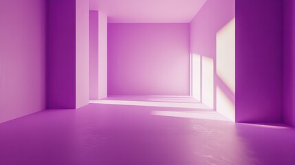 Poster - Minimalist purple interior with soft lighting