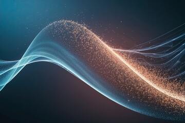 Poster - Vibrant Holographic Particle Wave Abstract Background for Digital Technology