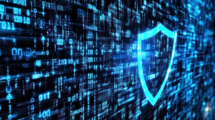 Poster - Digital shield symbolizing cybersecurity and data protection