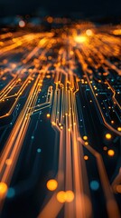 Poster - Illuminated Circuit Board Abstract Technology Design