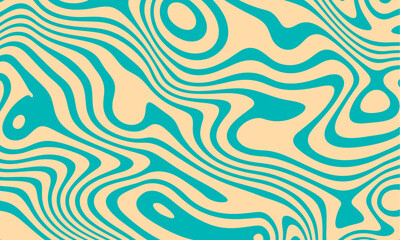 Poster - Abstract horizontal background with colorful waves. Trendy vector illustration in style retro 60s, 70s. Pastel colors
