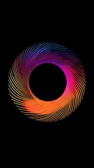 Aufkleber - Abstract Colorful Swirling Lines Form a Circle