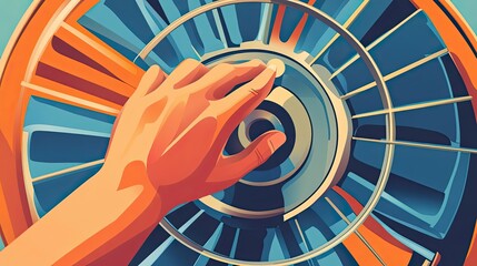 Poster - Hand Interacting With A Circular Mechanical Device