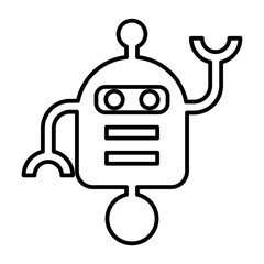 Poster - Robot icon in line style