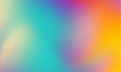 Aufkleber - Vector halftone gradient effect. Teal and yellow colours abstract background. Retro 80's style colors and textures