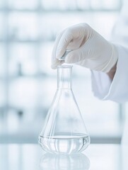 Aufkleber - Scientist Observing Chemical Reaction in Modern Laboratory Setting
