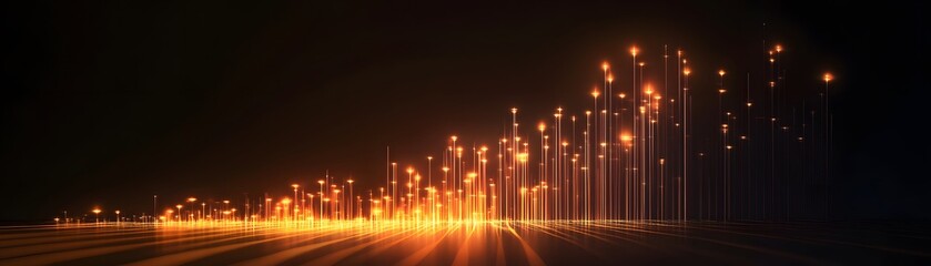 Poster - A stunning visual of glowing particles rising in a dark space, creating an ethereal and dreamlike atmosphere. Perfect for projects that need a touch of magic and creativity.