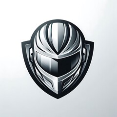 Wall Mural - Sleek helmet logo design for sports or gaming.