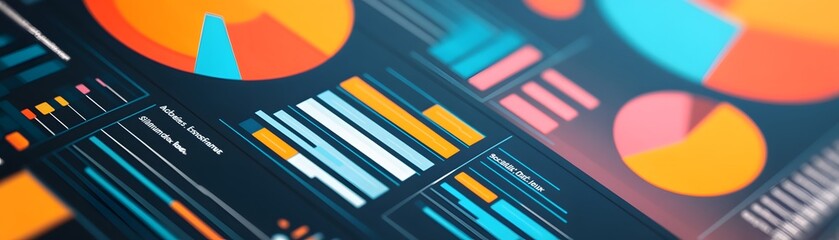 Poster - A vibrant digital data visualization showcasing colorful graphs and charts.