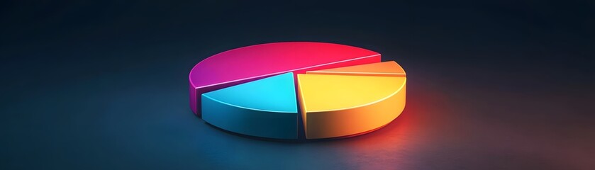 Poster - Colorful pie chart on a dark background representing data visualization.