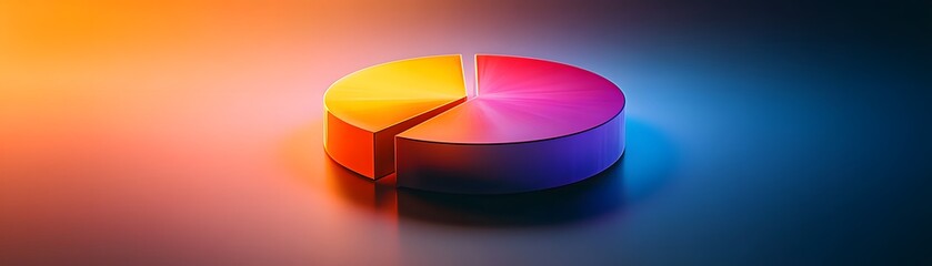 Poster - Colorful pie chart on a gradient background representing data visualization.