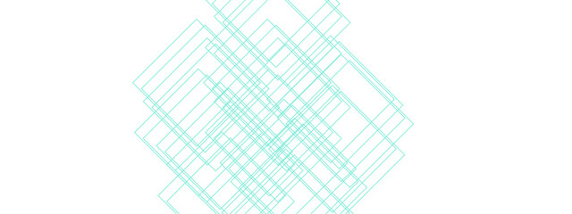 Fototapete - Minimalist Abstract Line Design in Light Mint Green. Geometric Overlapping Squares with Transparent Lines. Modern Art Featuring Symmetrical Grid Patterns. Suitable for background, backdrop, banner, wa