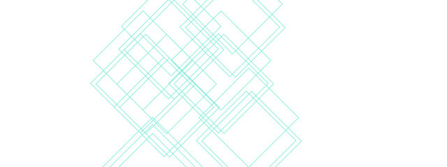 Fototapete - Minimalist Abstract Line Design in Light Mint Green. Geometric Overlapping Squares with Transparent Lines. Modern Art Featuring Symmetrical Grid Patterns. Suitable for background, backdrop, banner, wa