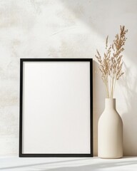 Aufkleber - Minimalist Holiday Decor Blank Poster Frame with Festive Shadows for Christmas, New Year, and Thanksgiving