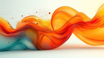 Poster - Vibrant Flowing Shapes in Orange and Blue Tones with Dynamic Textures and Abstract Swirls for Artistic Backgrounds and Creative Designs
